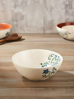 Fabindia - Off White Jasmine Ceramic Serving Bowl