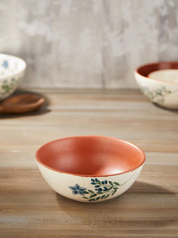 Fabindia - Off White Jasmine Ceramic Serving Bowl