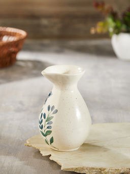 Fabindia - Off White Jasmine Ceramic Oil Pourer