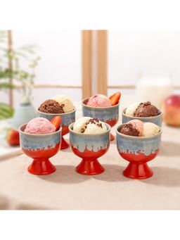 BRINNS - Flow Multicolor Glazed Ceramic Mugs (Pack of 6)