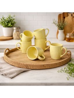 BRINNS - Carlington Yellow Blue Reactive Ceramic Mugs (Pack of 6)