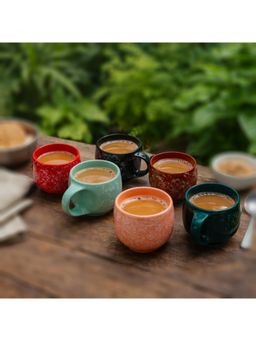 BRINNS - Multitune Multicolor Spray Ceramic Mugs (Pack of 6)