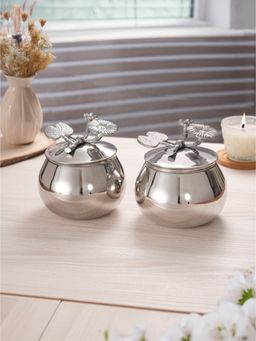 Trovea's - Silver Aura Canisters with Lid (Pack of 2)