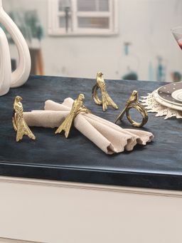 Trovea's - Chirp Loops Napkin Rings-Gold (Pack of 4)