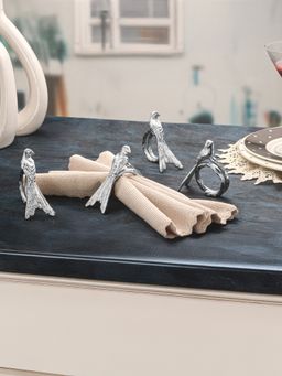 Trovea's - Chirp Loops Napkin Rings-Silver (Pack of 4)