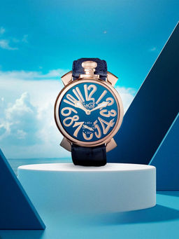 GaGa MILANO - Blue Round Dial Mechanical Classic Design Swiss Made Watch For Men-5011MN05R0LABL0 (M)