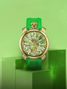 GaGa MILANO - Green Round Skeleton Dial Mechanical Swiss Made Watch For Unisex-5311CG02R0SYGR0 (M)