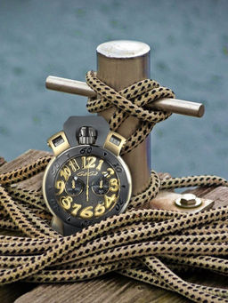 GaGa MILANO - Chronograph Watch Grey Dial Gold Index Watch For Unisex-8014CR01YUSYGY0 (M)