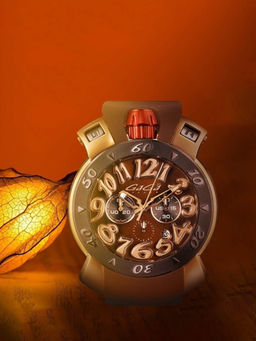 GaGa MILANO - Chronograph Sunray Dial Index Unisex Watch 8017CR01KRSYBN0 (M)