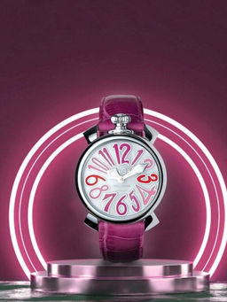 GaGa MILANO - MOP Dial Having A Silver Case With Leather Strap Watch For Women-5020MN06S0LAFX0 (M)
