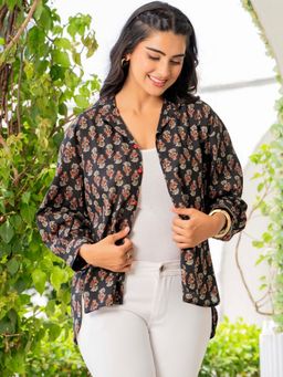 JAIPUR SARAI - Women Blue Printed Cotton Casual Shirt