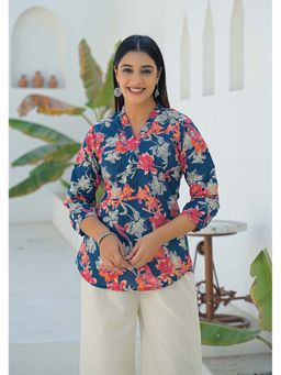 Aravalii - Multi-Color Floral V-Neck Tunic