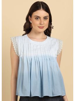 Maaesa - Blue Tie & Dye Round Neck Tunic