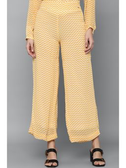 Allen Solly - Women Yellow Regular Fit Print Casual Trousers