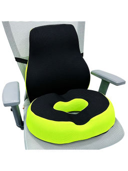 SLEEPSIA - Memory Lumbar Support Backrest Cushion & Donut Pillow (Set Of 2)
