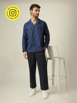 Saltpetre - Safari Linen Cotton Co-Ord Set - Navy Blue