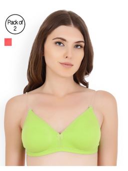 Floret - Pack of 2 Solid T-shirt Bra - Multi-Color