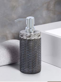 OBSESSIONS - Polyresin Soap and Lotion Dispenser, Ideal for Bathroom, 320ml, Charcoal
