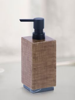 OBSESSIONS - Polyresin Soap and Lotion Dispenser, Ideal for Bathroom, 320ml, Wood