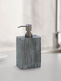 OBSESSIONS - Polyresin Soap and Lotion Dispenser, Ideal for Bathroom, 320ml, Grey