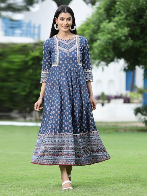 cotton anarkali dresses online Buy Shravya Cotton Anarkali Suit Set Online in India