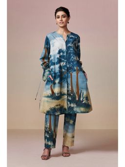 Dressfolk - Twilight Blue Cotton Kurta and Pant (Set of 2)