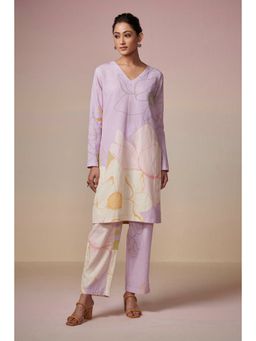 Dressfolk - Lavender Linen-Cotton Kurta and Pant (Set of 2)