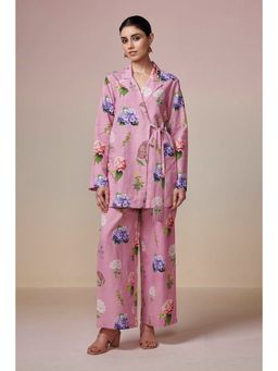 Dressfolk - Pink Linen-Cotton Kurta and Pant (Set of 2)