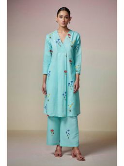 Dressfolk - Fresh Blue Linen-Cotton Co-Ord (Set of 2)