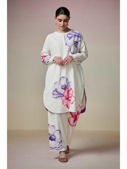 Dressfolk - Ivory Linen-Cotton Straight Co-Ord (Set of 2)