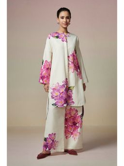 Dressfolk - Ivory Floral Linen- Cotton Co-Ord (Set of 2)