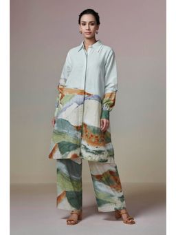 Dressfolk - Sky Blue Linen- Cotton Co-Ord (Set of 2)