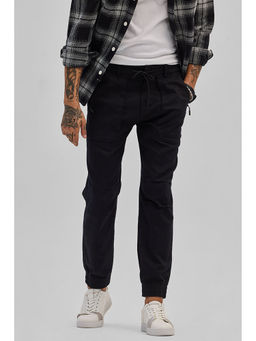 Snitch - Black Slim Fit Cargo Joggers