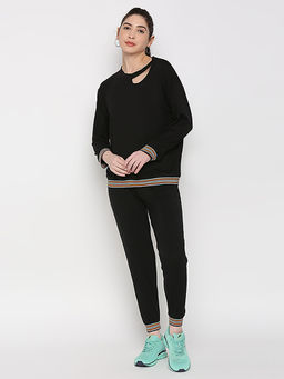 Tuna London - Black Solid Chic Tracksuit (Set of 2)