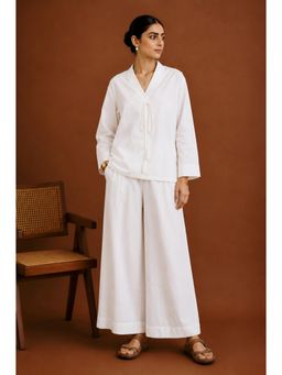 LABEL MAE - Elegant White Lounge Co-Ord Set