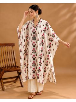 LABEL MAE - Ivory Floral Print Kaftan with Pant