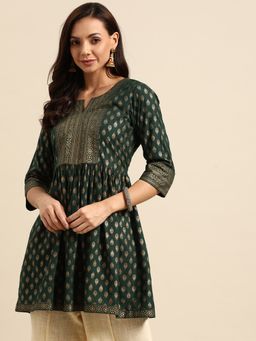 Gerua By Libas - Green Printed Kurti