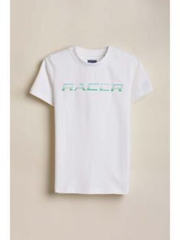 Allen Solly - Boys White Solid Crew Neck T-Shirt