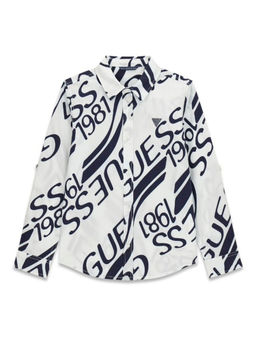 Guess - White Cotton Printed Boys Shirt