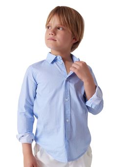 Guess - Boys Blue Stripes Regular Fit Shirt