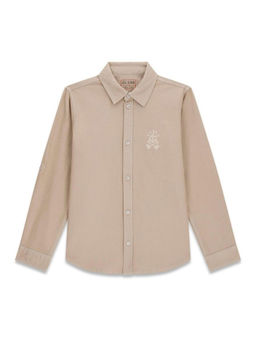 Guess - Beige Cotton Solid Boys Shirt