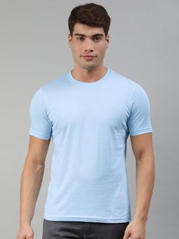 Huetrap - Mens Polar Blue Premium Round Neck Short Sleeve T-shirt