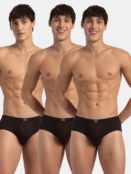 Jockey - 8035 Men Super Combed Cotton Solid Brief - Brown (Pack of 3)