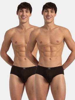Jockey - 8035 Men Super Combed Cotton Solid Brief - Brown (Pack of 2)