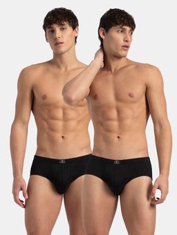 Jockey - 8035 Men Super Combed Cotton Solid Brief - Black (Pack of 2)