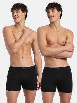 Jockey - 8008 Men Cotton Solid Boxer Brief - Black (Pack of 2)