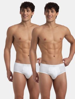 Jockey - 1009 Men Super Combed Cotton Rib Solid Brief - White (Pack of 2)