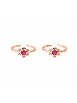 White Velvet - Ruby Bloom Silver 92.5 Toe Rings