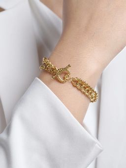 SWASHAA - Kian Link Layered 18K Gold Plated Bracelet