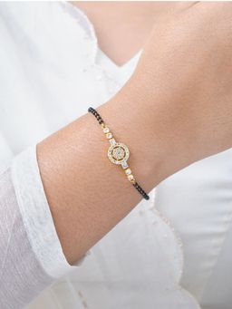 SWASHAA - Kavira Circle Halo Diamond Mangalsutra Bracelet